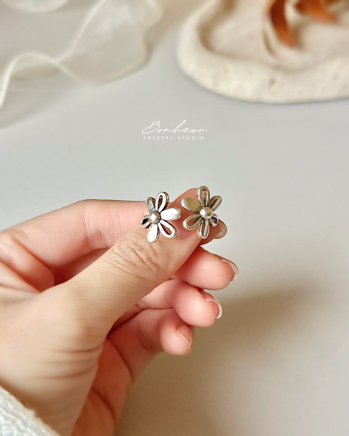 合金雙花戒指:圖片 2