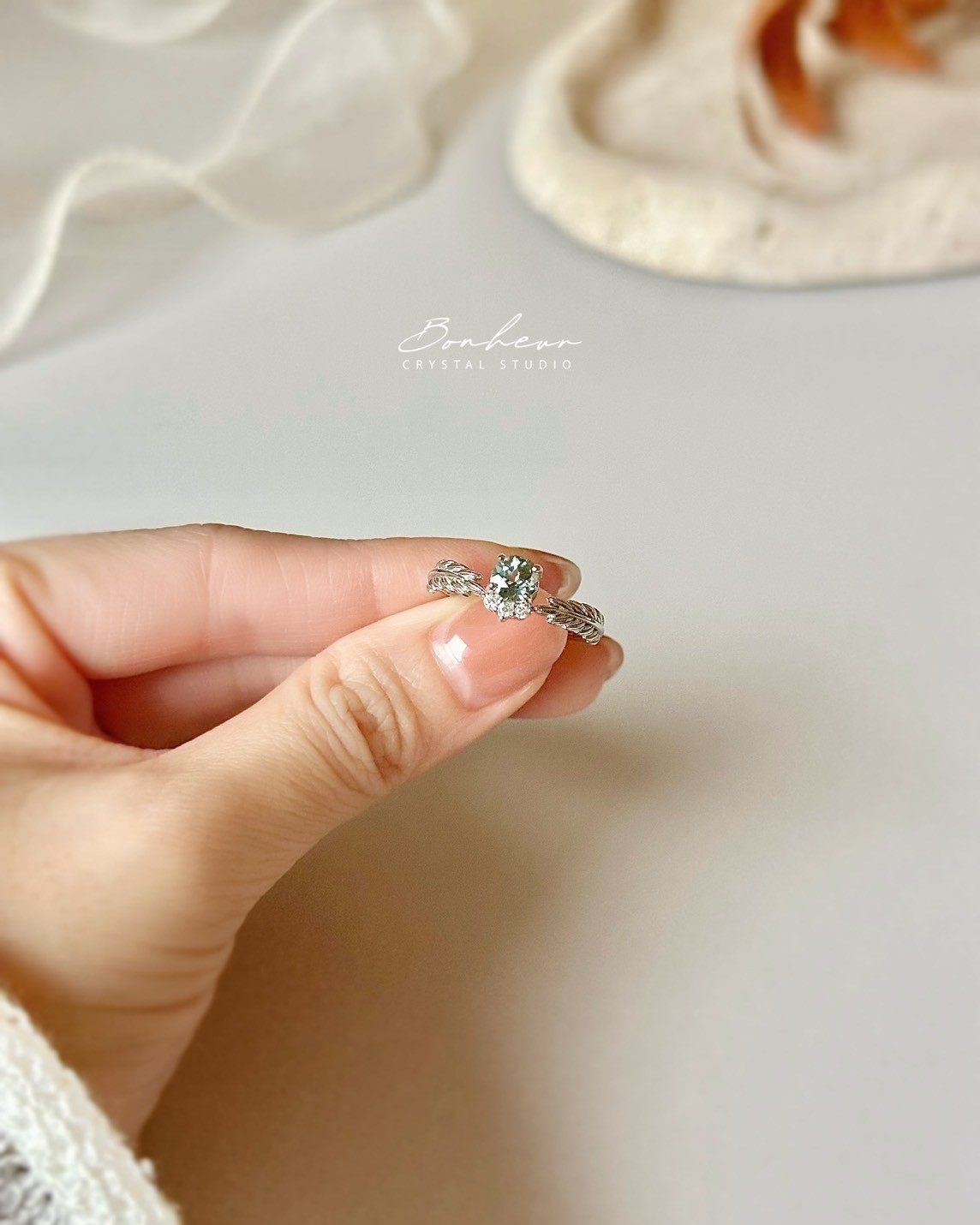 倫敦藍拓帕&粉碧璽&綠碧璽925銀戒指(銀托)#15:圖片 6