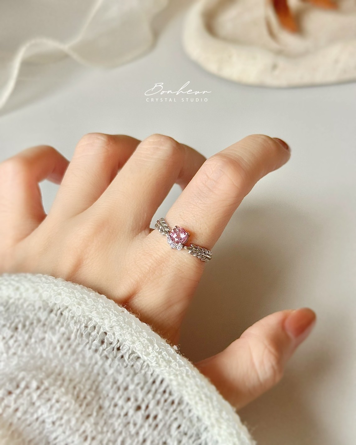 倫敦藍拓帕&粉碧璽&綠碧璽925銀戒指(銀托)#15:圖片 5