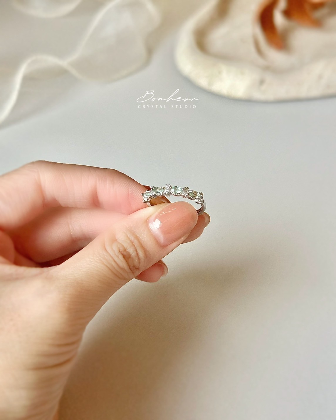 坦桑石&綠碧璽925銀戒指(銀托)#14:圖片 6