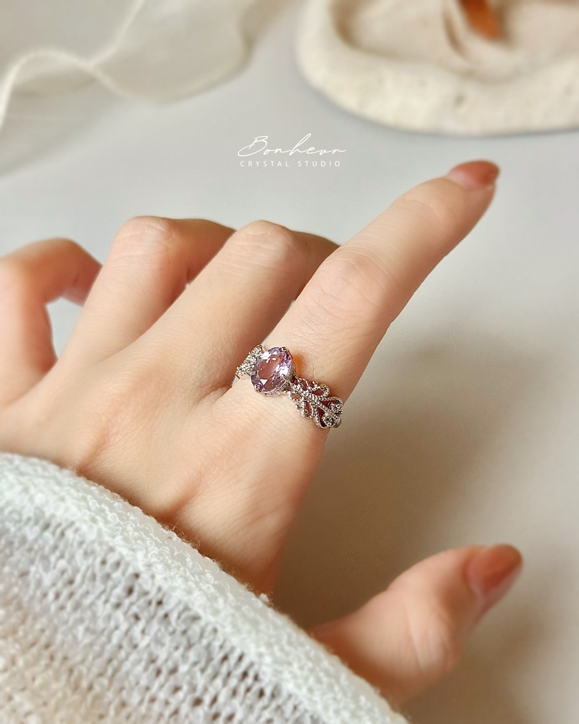 紫水晶&紅石榴石925銀戒指(銀托)#13:圖片 5