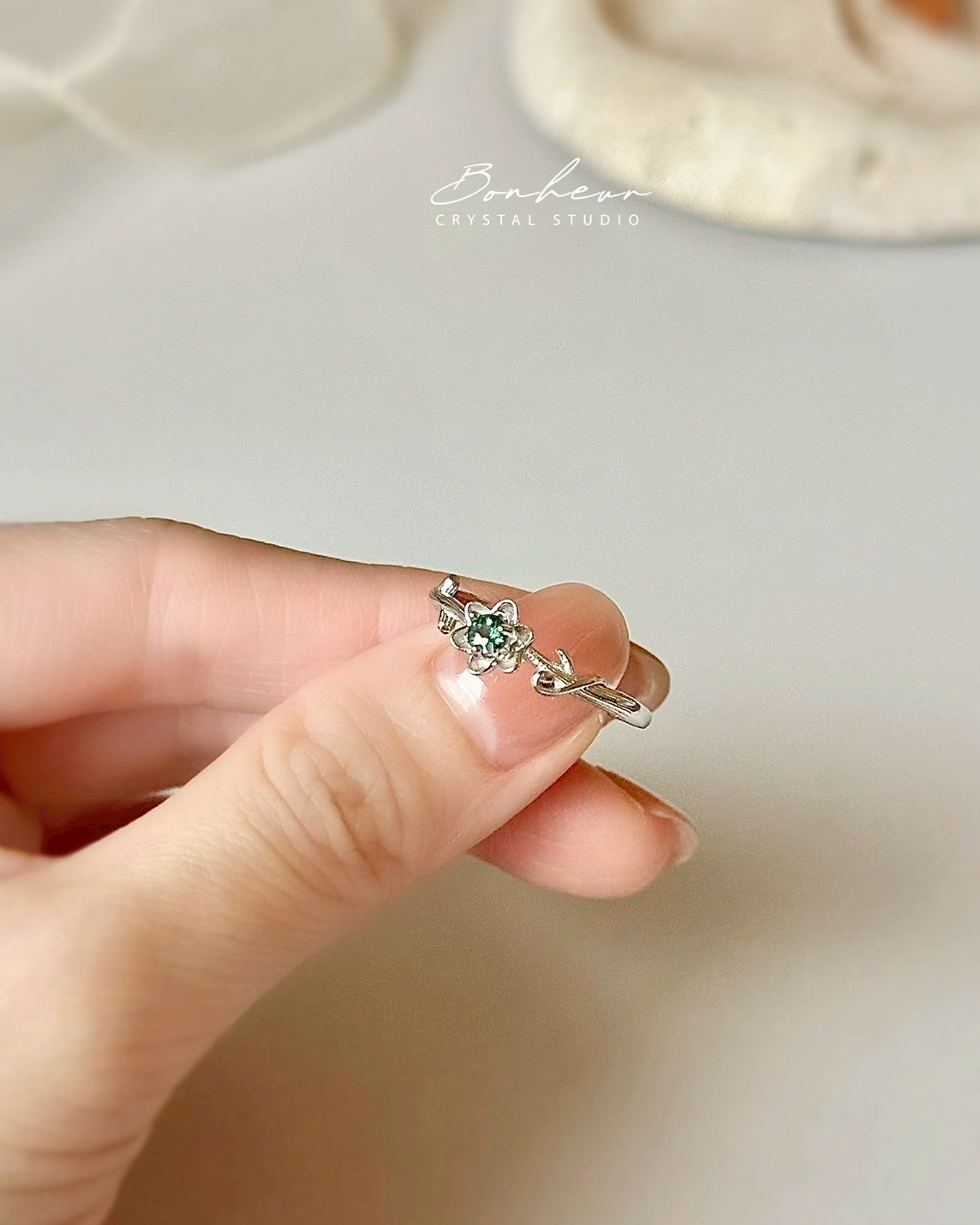 綠碧璽925銀戒指(銀托)#12:圖片 2