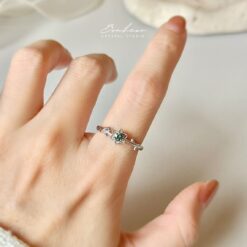 綠碧璽925銀戒指(銀托)#12