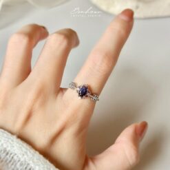 堇青石925銀戒指(銀托)#11