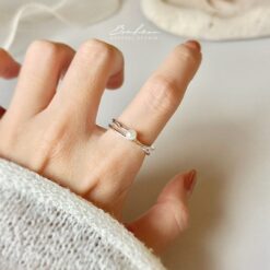 合金珍珠雙層戒指