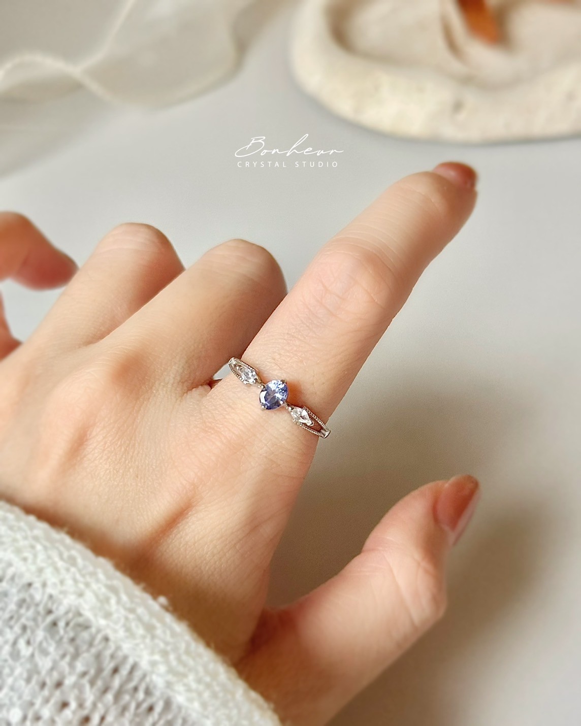 坦桑石925銀戒指(銀托)#10