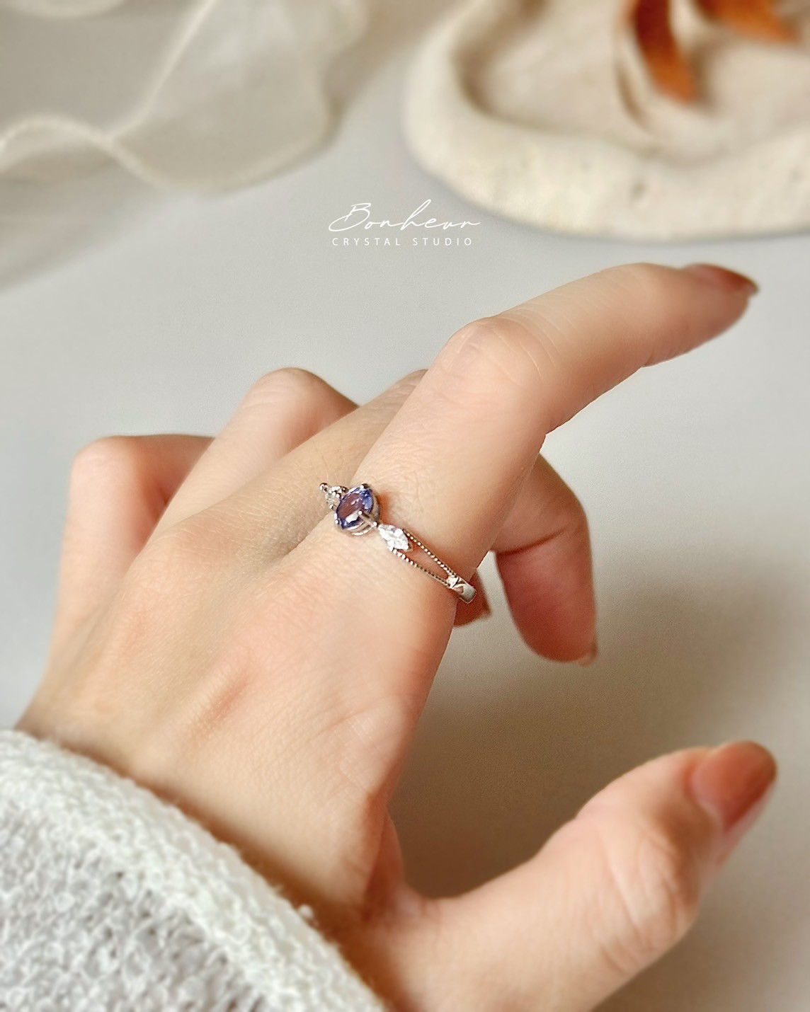 坦桑石925銀戒指(銀托)#10:圖片 3