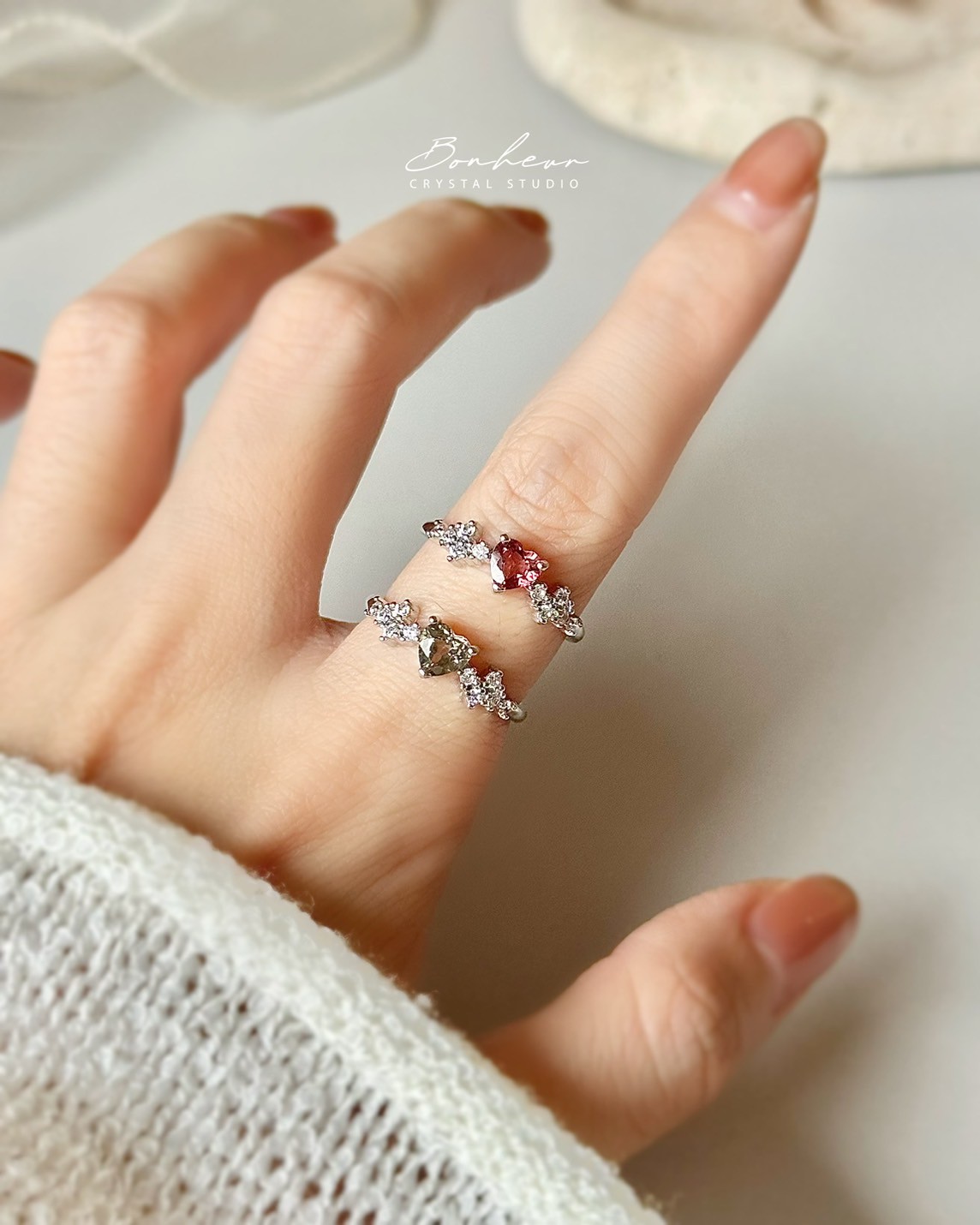 碧璽925銀戒指(銀托)#09