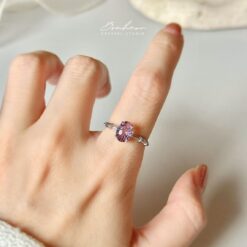 紫水晶925銀戒指(銀托)#08