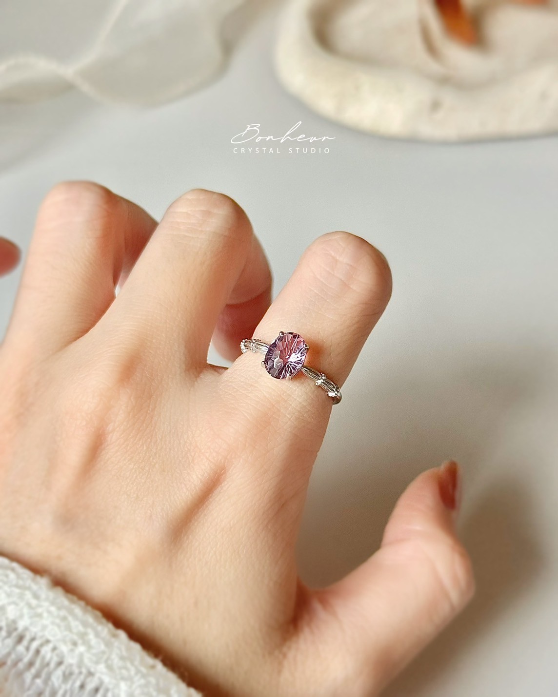 紫水晶925銀戒指(銀托)#08:圖片 4