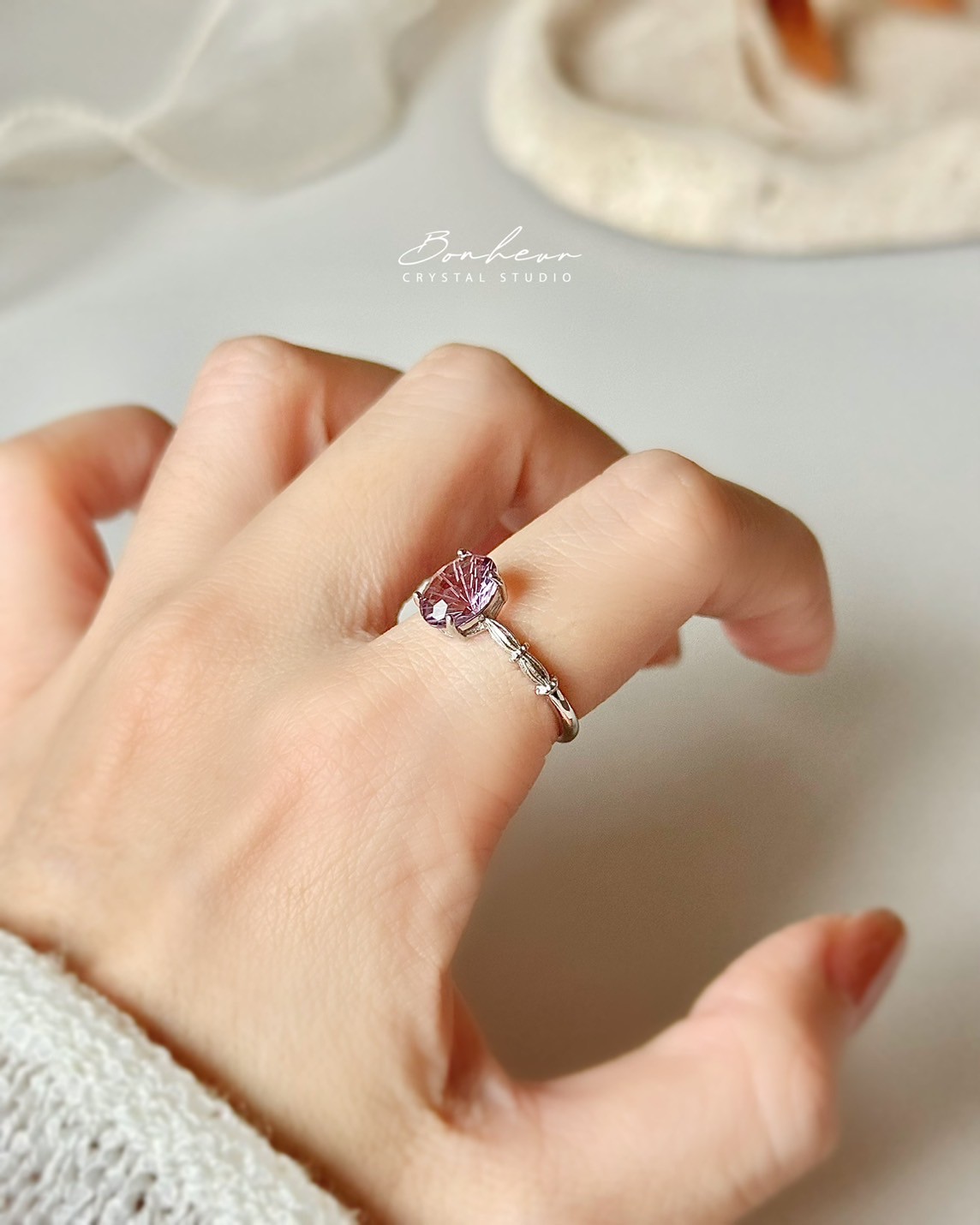 紫水晶925銀戒指(銀托)#08:圖片 3