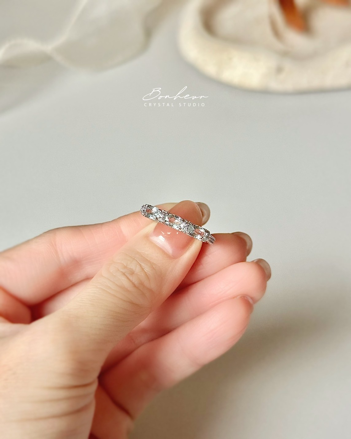 海藍寶925銀戒指(銀托)#07:圖片 2