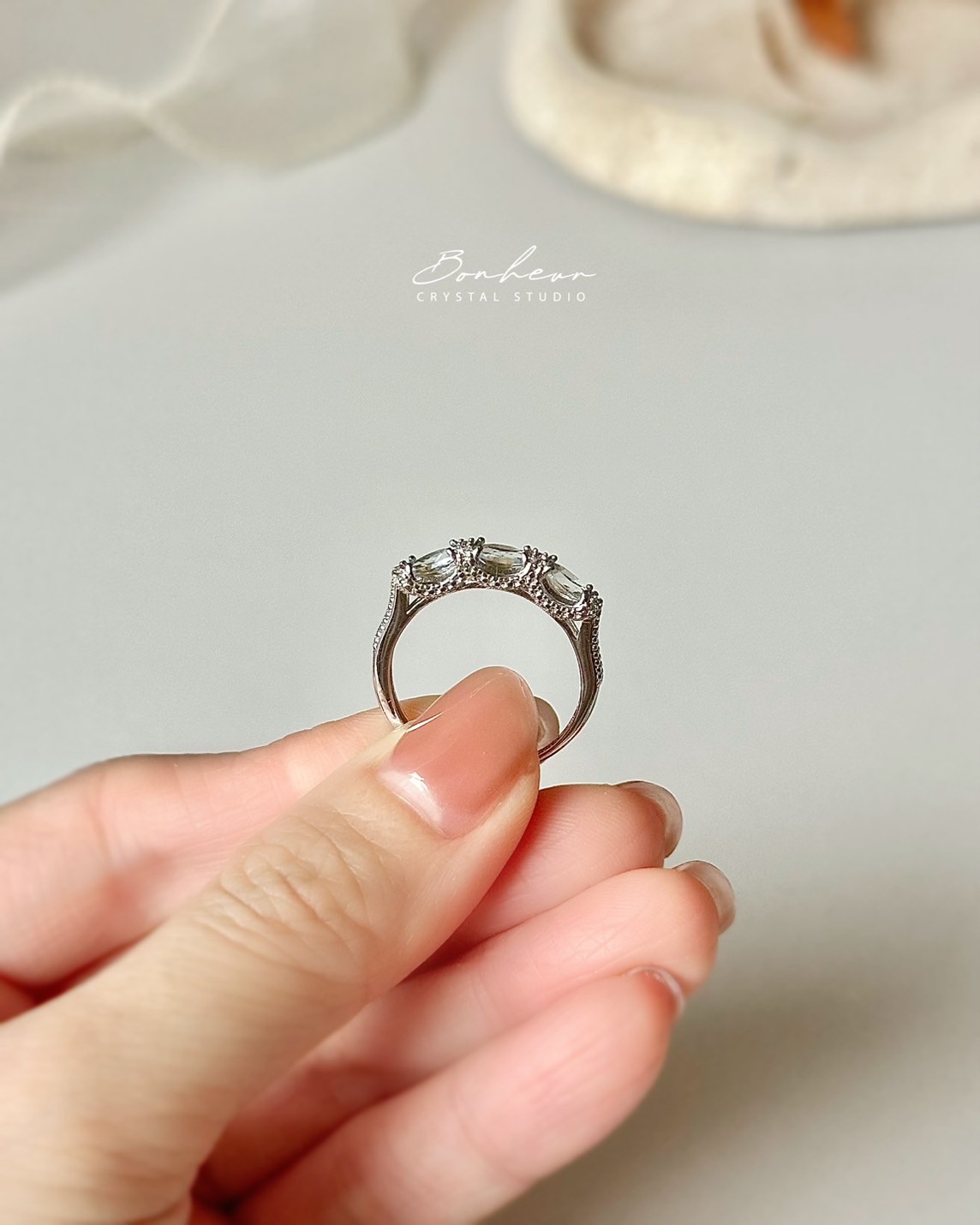 海藍寶925銀戒指(銀托)#07:圖片 3