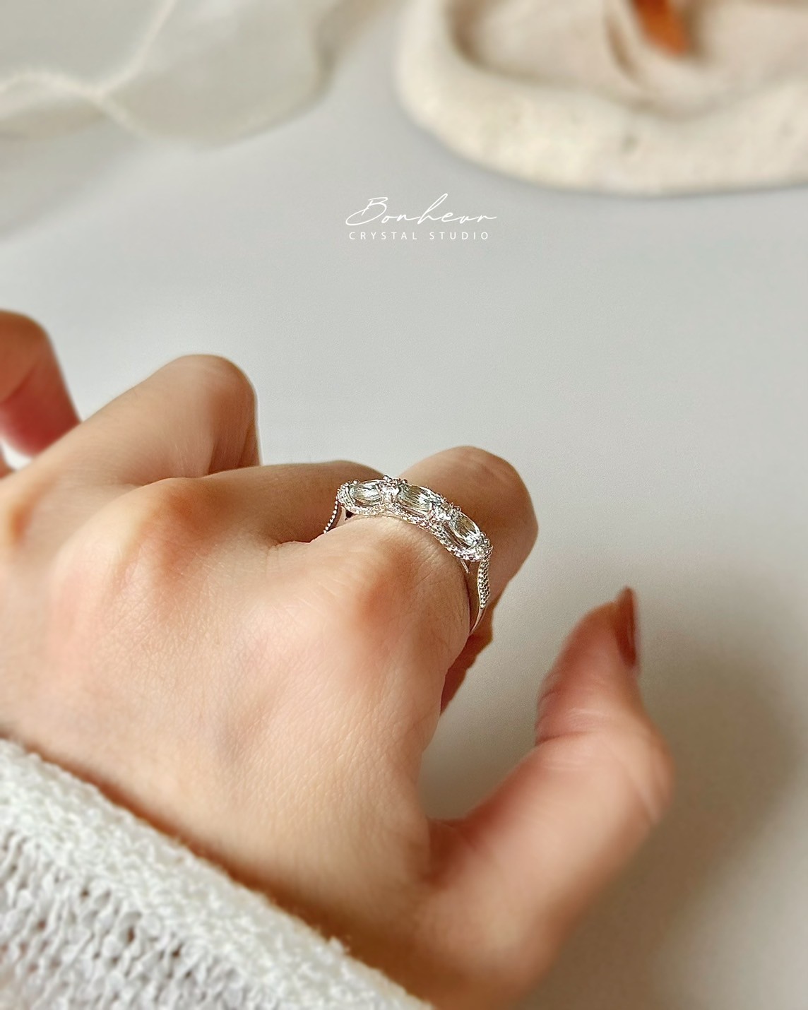 海藍寶925銀戒指(銀托)#07:圖片 4