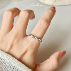 海藍寶925銀戒指(銀托)#07