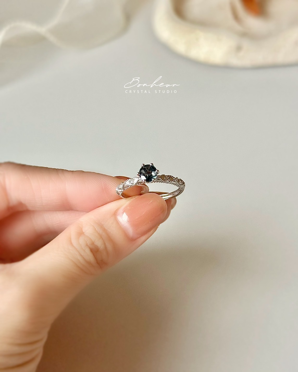 倫敦藍拓帕925銀戒指(銀托)#06:圖片 2