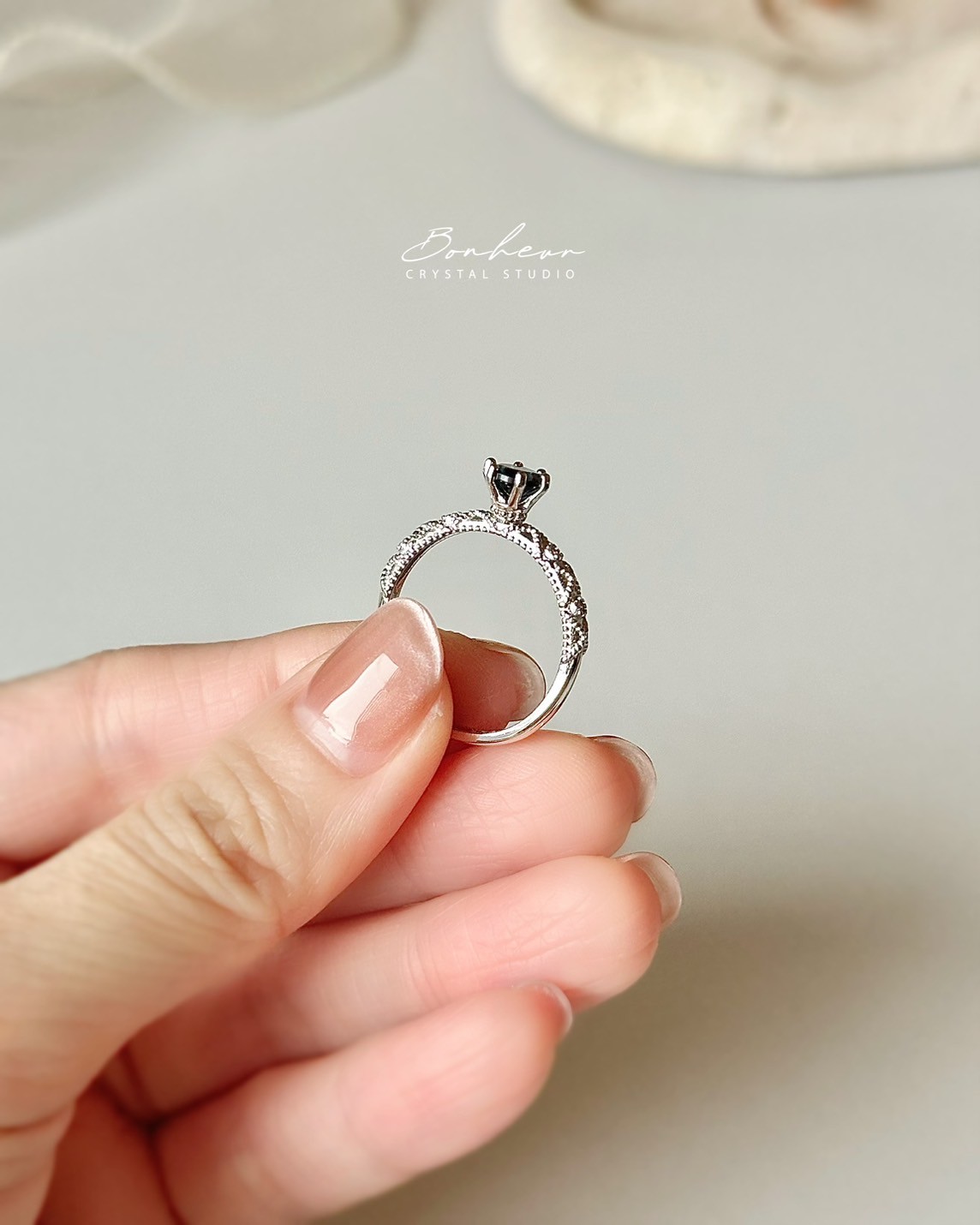 倫敦藍拓帕925銀戒指(銀托)#06:圖片 3