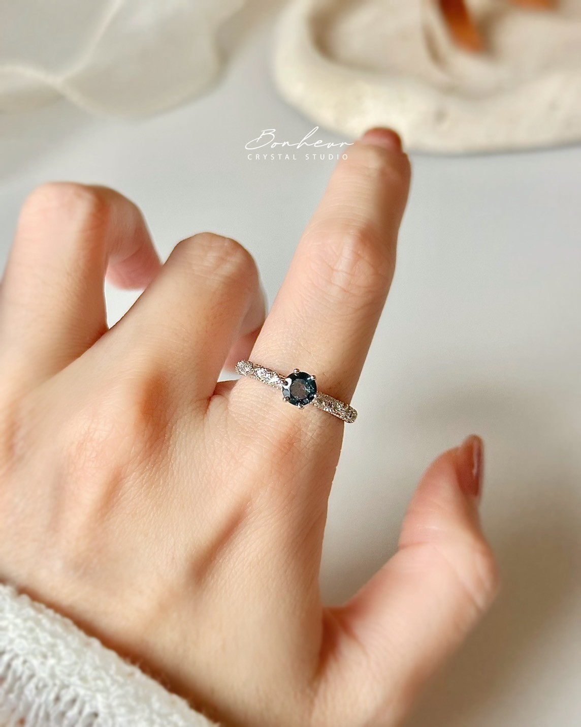 倫敦藍拓帕925銀戒指(銀托)#06:圖片 6