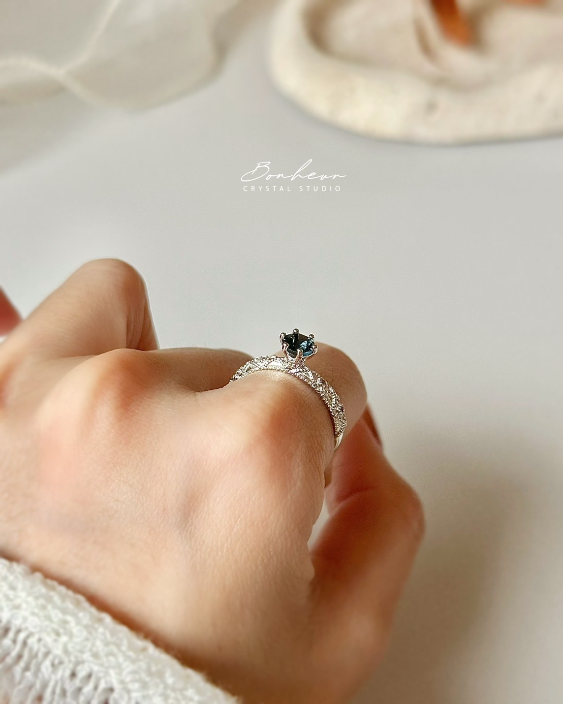 倫敦藍拓帕925銀戒指(銀托)#06:圖片 5