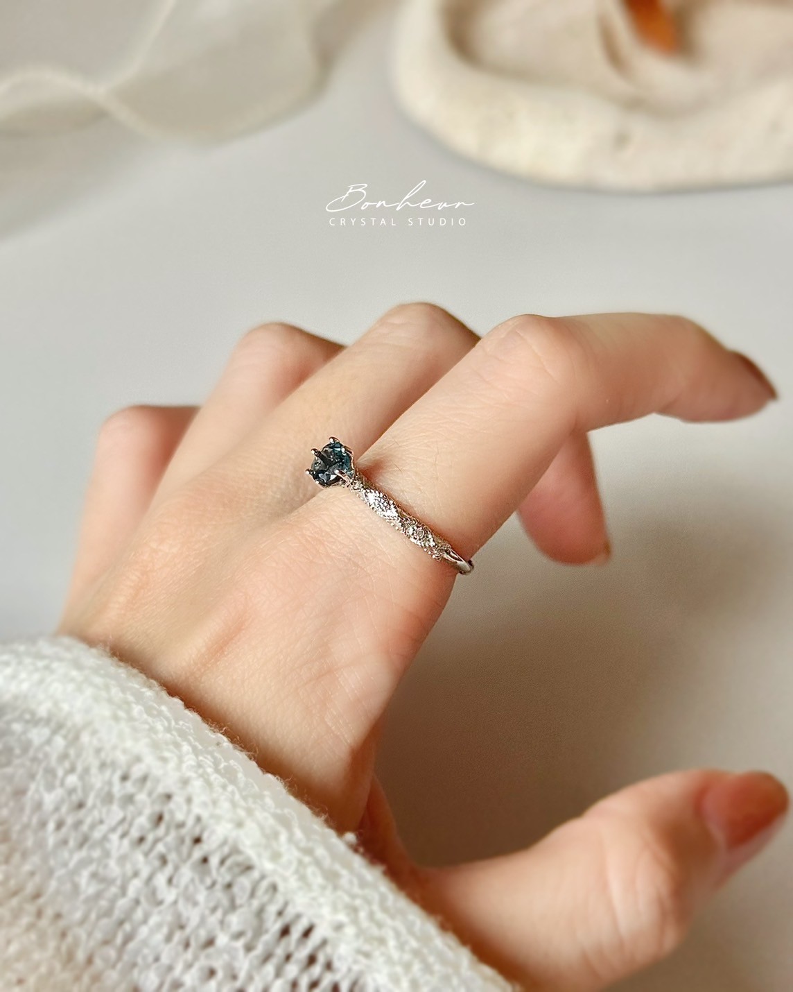 倫敦藍拓帕925銀戒指(銀托)#06:圖片 4