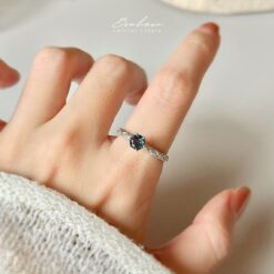 倫敦藍拓帕925銀戒指(銀托)#06