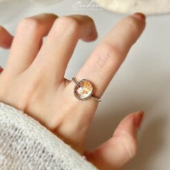 幽靈水晶925銀戒指(銀托)#05