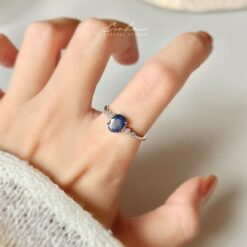 藍寶石925銀戒指(銀托)#01