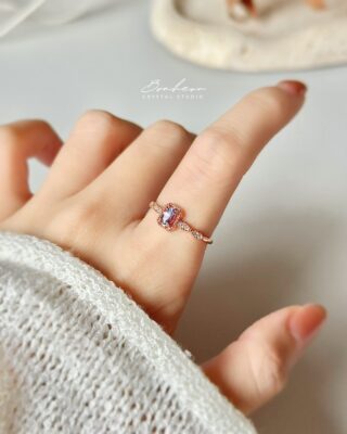 坦桑石925銀戒指(玫瑰金托)#27