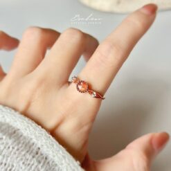 金太陽925銀戒指(玫瑰金托)#26