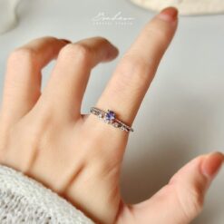 坦桑石925銀戒指(銀托)#20