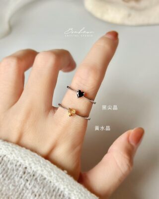 黃水晶&黑尖晶925銀戒指(銀托)#36
