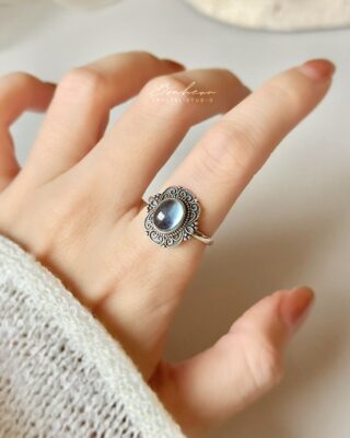 海藍寶925銀戒指(銀托)#53