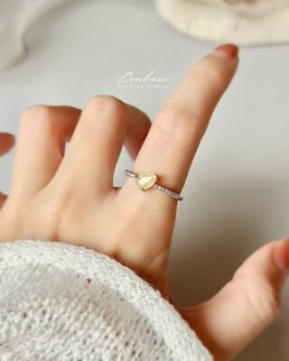 蛋白石925銀戒指(銀托)#43