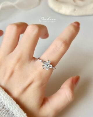 海藍寶925銀戒指(銀托)#54